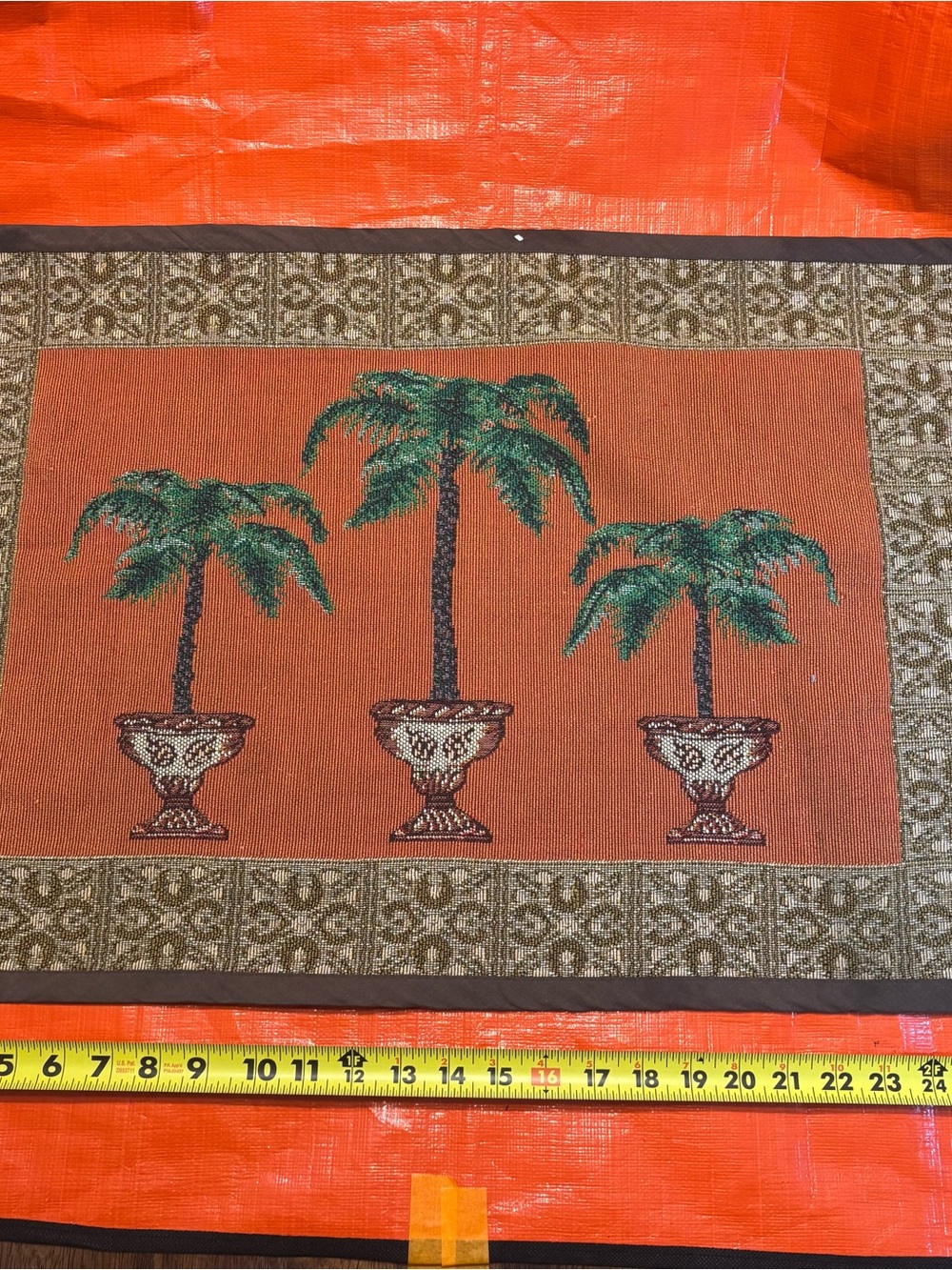 Rust Palm Tree Tapestry Wall Hanging - Unbranded